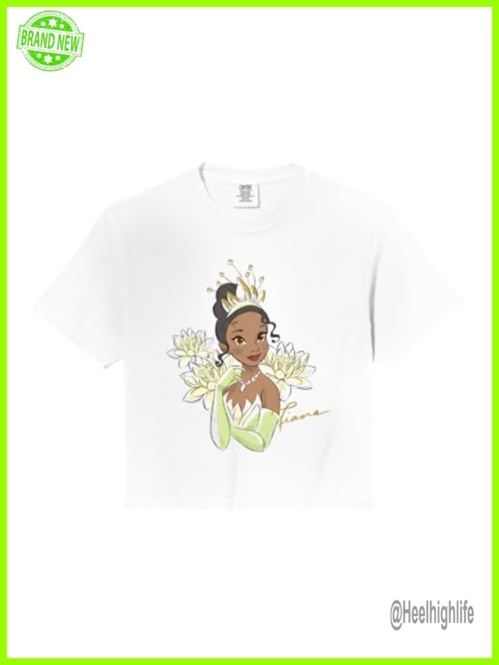 Disney Princess Tiana Floral Sketch Crop Top